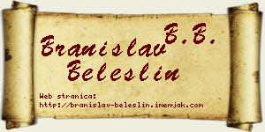 Branislav Beleslin vizit kartica